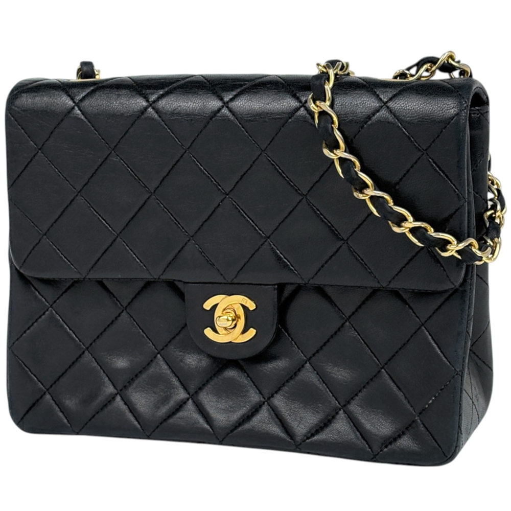 Chanel Matelassé Single Flap Shoulder Bag with Coco Mark, Leather, Black, Wom...